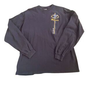 NHL St. Louis Blues Adult Crew Neck Long Sleeve T-Shirt-Navy Blue-Size L-GUC